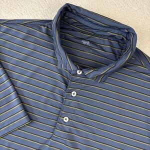 ONWARD RESERVE Mens PerfORmance Polo Shirt Large Striped Lightweight Stretch